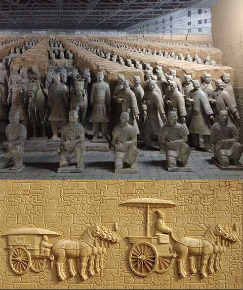 兵马俑的出土,可以看出中国的雕塑艺术远在秦代时候就已经达到了很高
