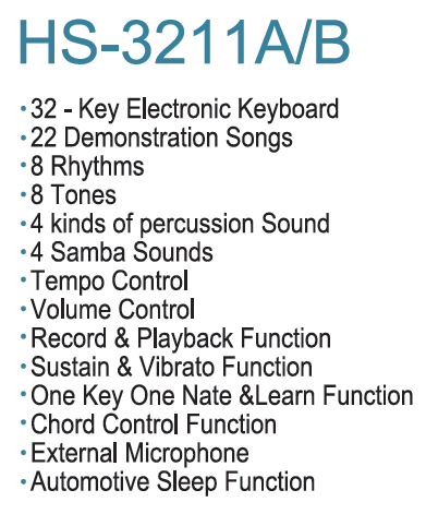 HS-3211B|32键 电子琴-泉州市骏发电子科技有限公司
