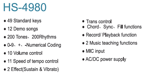 HS-4980|49键 电子琴-泉州市骏发电子科技有限公司