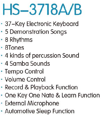 HS-3718A|37键 电子琴-泉州市骏发电子科技有限公司