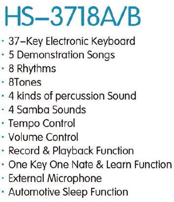 HS-3718B|37键 电子琴-泉州市骏发电子科技有限公司