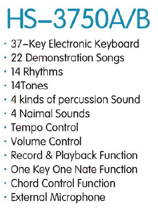 HS-3750B|37键 电子琴-泉州市骏发电子科技有限公司