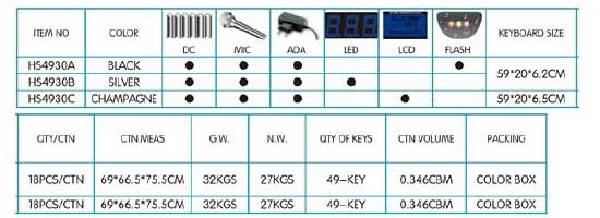 HS-4930C|49键 电子琴-泉州市骏发电子科技有限公司