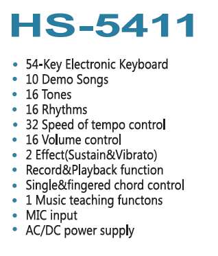 HS-5411|54键 电子琴-泉州市骏发电子科技有限公司