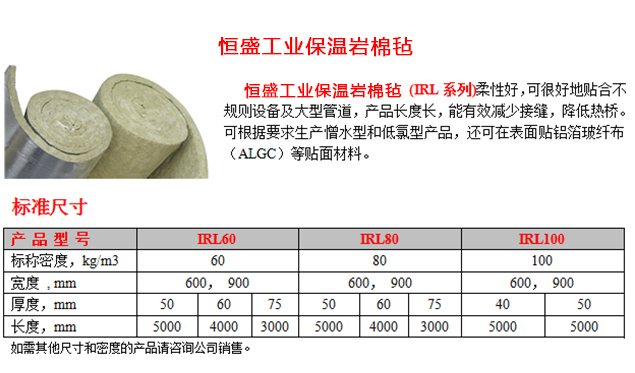 恒盛工业保温岩棉毡